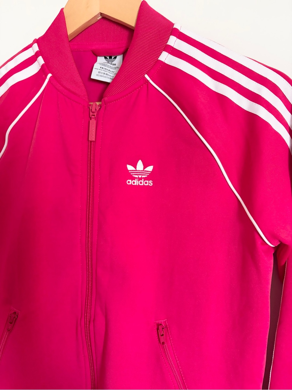 Adidas Hot Pink Track Jacket Women’s Y2K Athleisure 3 Stripes XXSmall - Picture 11 of 11